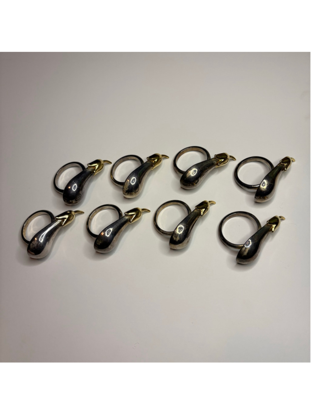 Set of 8 vintage “Joie de Vivre” eggplant napkin holders
